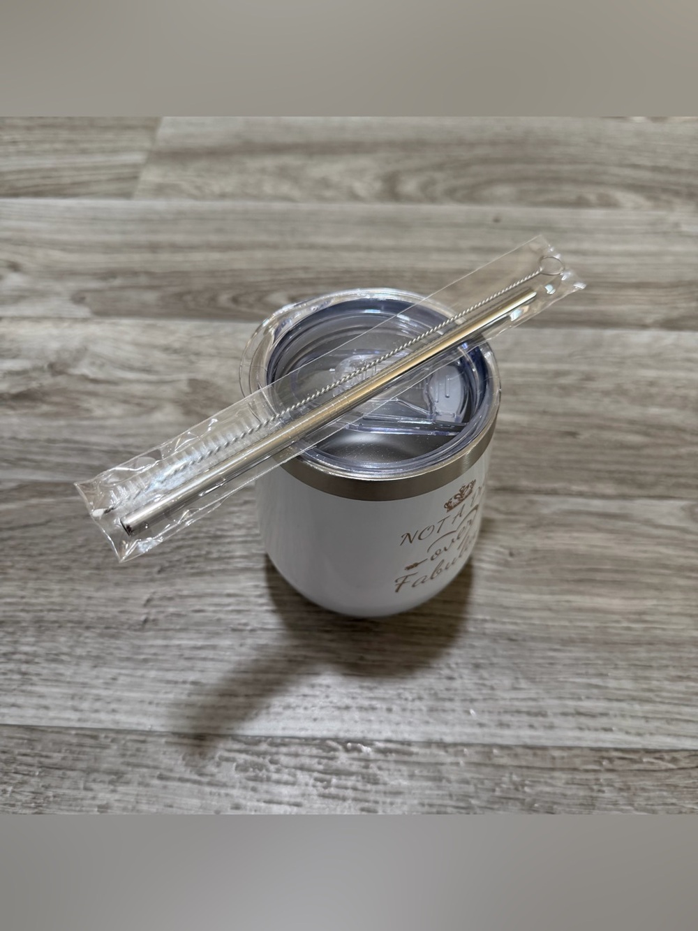 Insulated Stainless Steel White & Gold Birthday Travel Tumbler - Picture 5 of 5